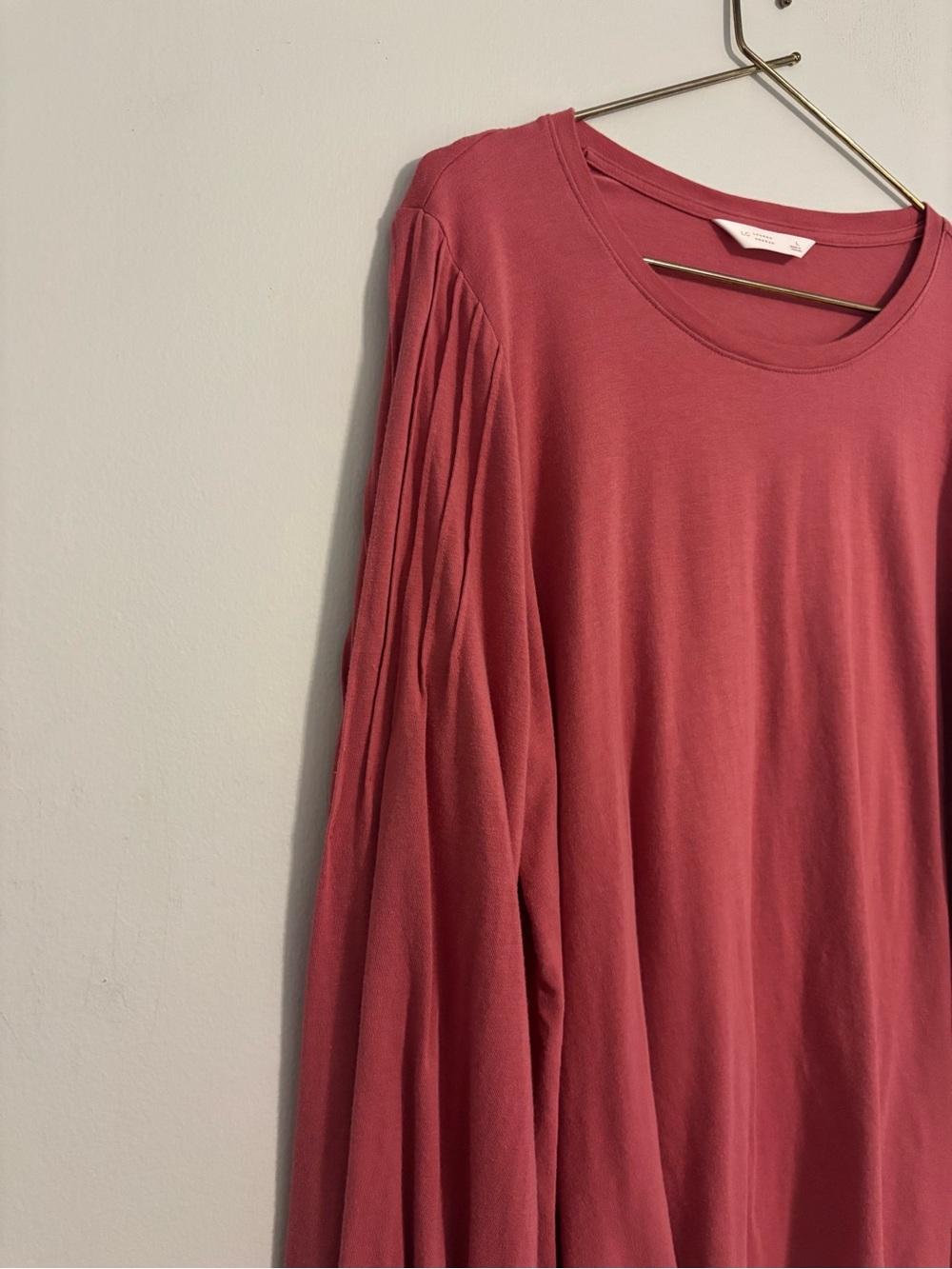 LC Lauren Conrad Dusty Rose Pleated Long-Sleeve Top - Women’s Size Large - Picture 4 of 13